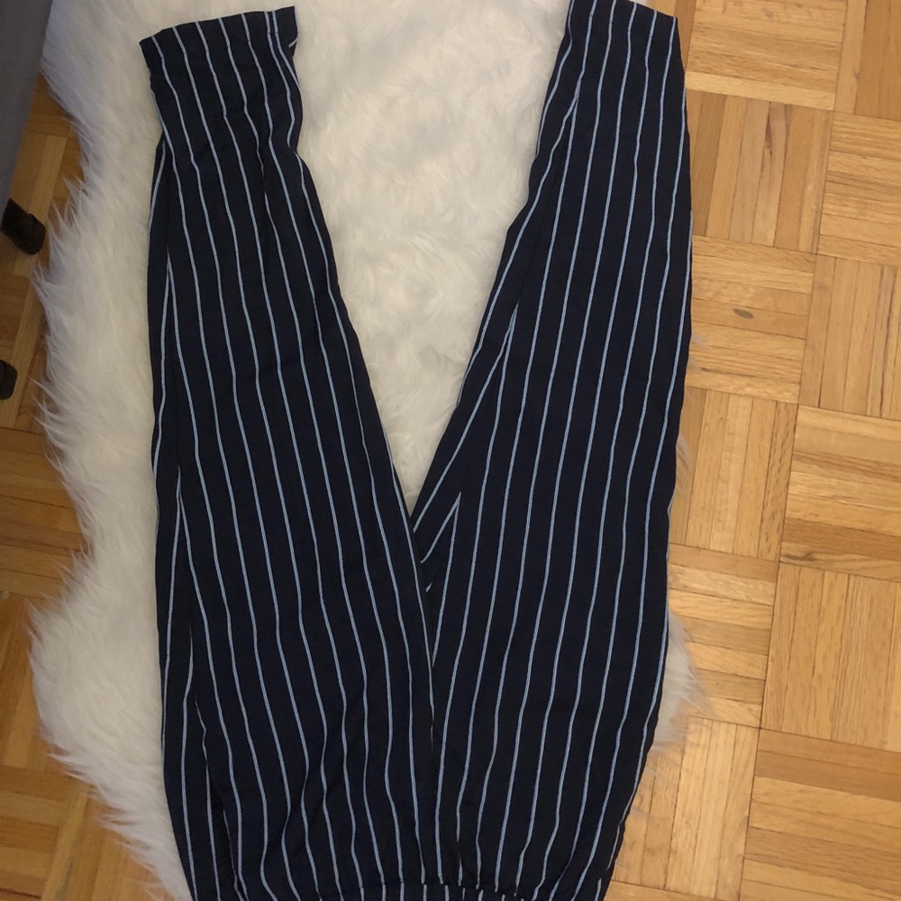 blue and white striped dress pants